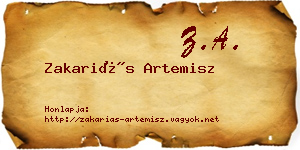 Zakariás Artemisz névjegykártya